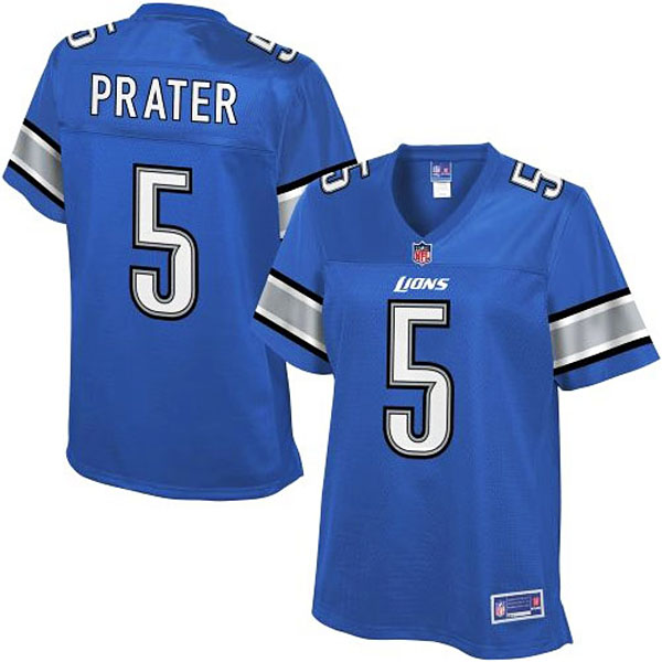 Women Pro Line Detroit Lions #5 Matt Prater Team Color Jersey