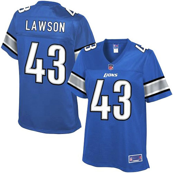 Women Pro Line Detroit Lions #43 Nevin Lawson Team Color Jersey