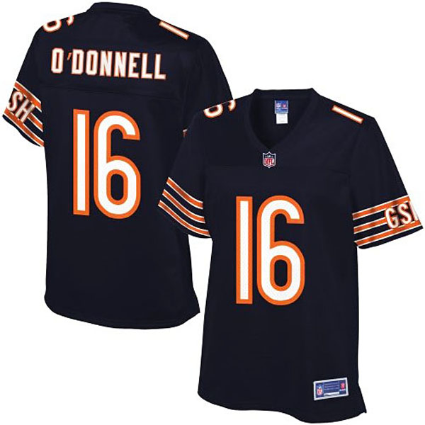 Women Pro Line Chicago Bears #16 Pat O''Donnell Team Color Jersey