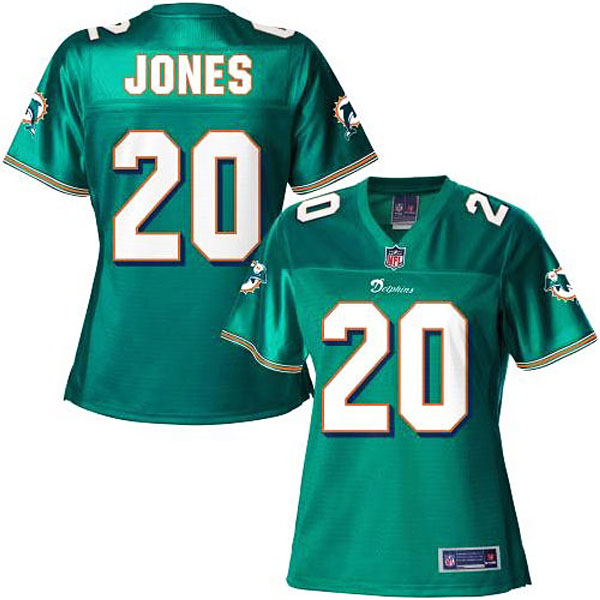 Women Pro Line Miami Dolphins #20 Reshad Jones Team Color Jersey