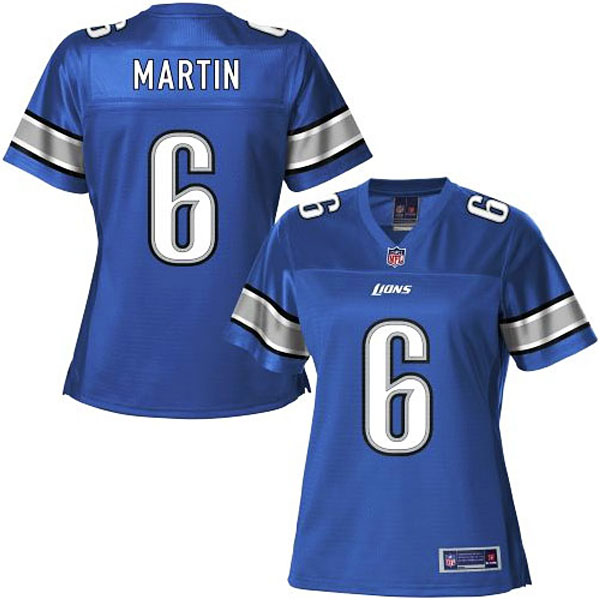 Women Pro Line Detroit Lions #6 Sam Martin Team Color Jersey