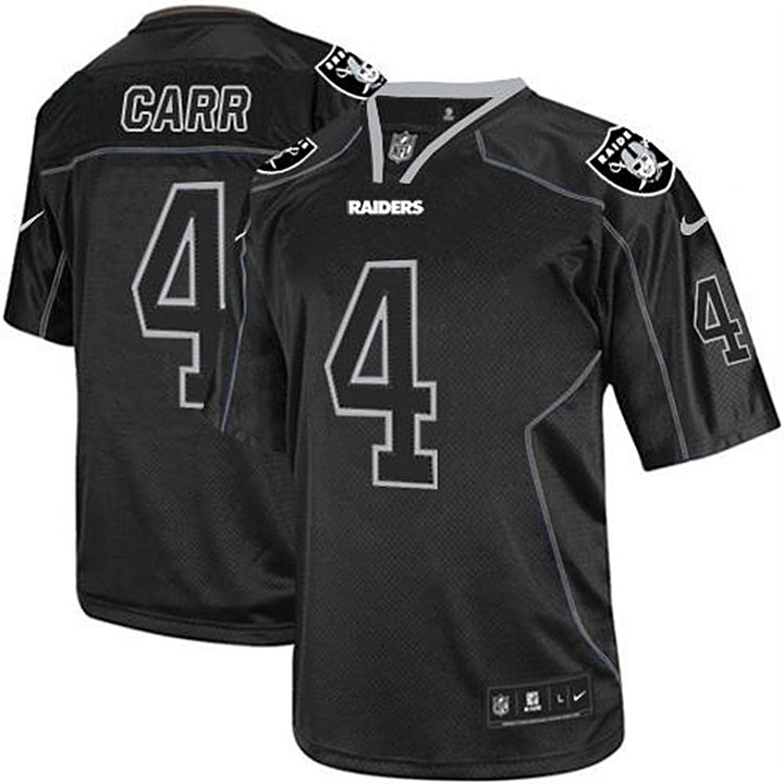 Oakland Raiders #4 Derek Carr Lights Out Elite Black Jersey