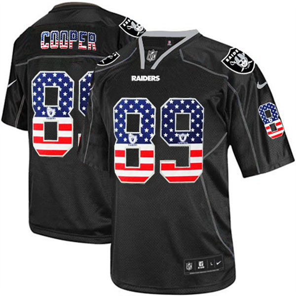 Oakland Raiders #89 Amari Cooper Black USA Flag Fashion Jersey
