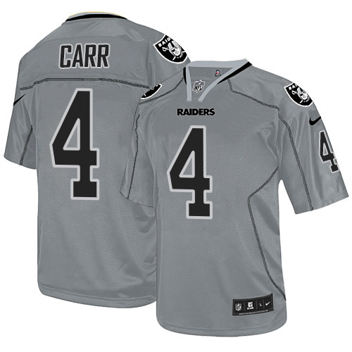 Oakland Raiders #4 Derek Carr Grey Lights Out Jersey