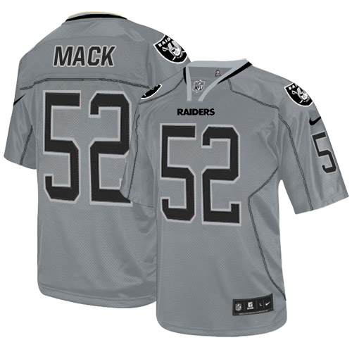 Oakland Raiders #52 Khalil Mack Grey Lights Out Jersey