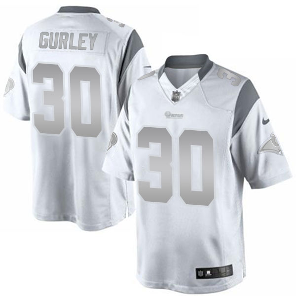 St. Louis Rams #30 Todd Gurley White Platinum Limited Jersey St. Louis Rams #30 Todd Gurley White Platinum Limited Jersey