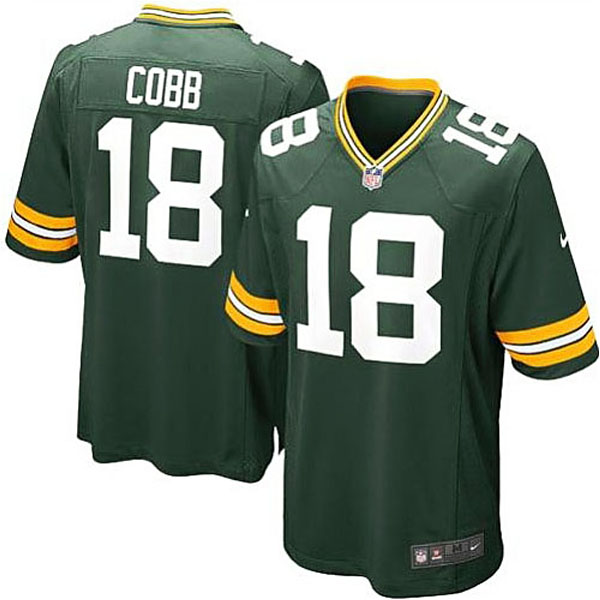 Green Bay Packers #18 Randall Cobb Green Game Jersey