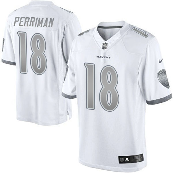 Baltimore Ravens #18 Breshad Perriman White Platinum Limited Jersey
