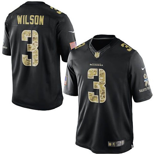 Seattle Seahawks #3 Russell Wilson Black Salute To Service Jersey Seattle Seahawks #3 Russell Wilson Black Salute To Service Jersey