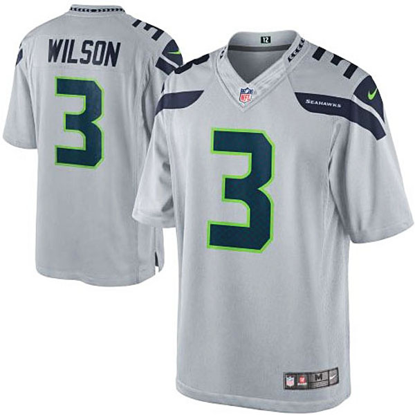 Seattle Seahawks #3 Russell Wilson Gray Alternate Limited Jersey Seattle Seahawks #3 Russell Wilson Gray Alternate Limited Jersey