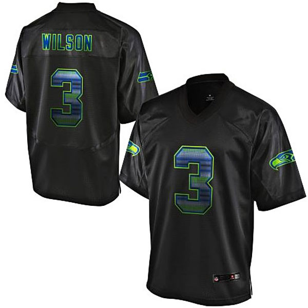 Seattle Seahawks #3 Russell Wilson Pro Line Black Strobe Jersey Seattle Seahawks #3 Russell Wilson Pro Line Black Strobe Jersey