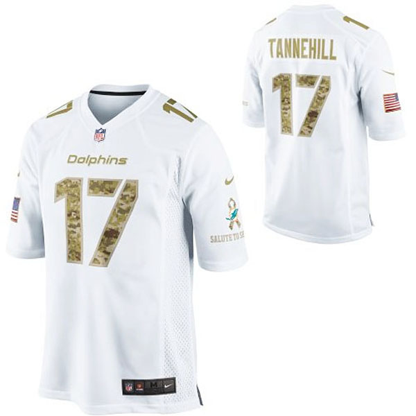 Ryan Tannehill Miami Dolphins #17 Salute to Service Game Jersey-White