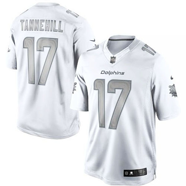 Miami Dolphins #17 Ryan Tannehill White Platinum Limited Jersey