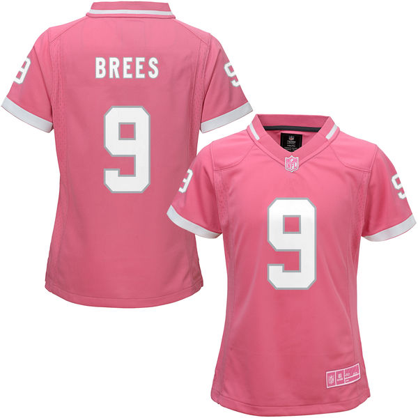 Women New Orleans Saints #9 Drew Brees Pink Bubble Gum Jersey Women New Orleans Saints #9 Drew Brees Pink Bubble Gum Jersey