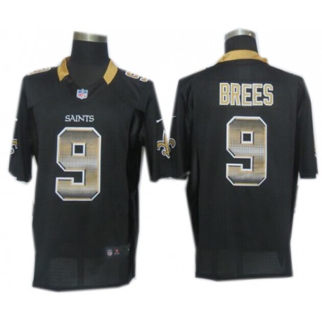 New Orleans Saints #9 Drew Brees Black Fashion Strobe Jersey New Orleans Saints #9 Drew Brees Black Fashion Strobe Jersey