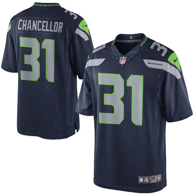 Seattle Seahawks #31 Kam Chancellor College Navy Limited Jersey
