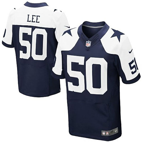 Dallas Cowboys #50 Sean Lee Navy Blue Elite Throwback Jersey
