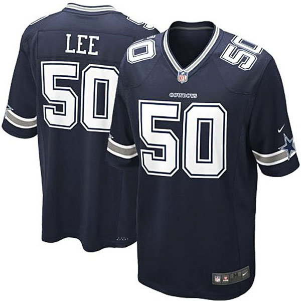 Dallas Cowboys #50 Sean Lee Navy Blue Team Color Game Jersey