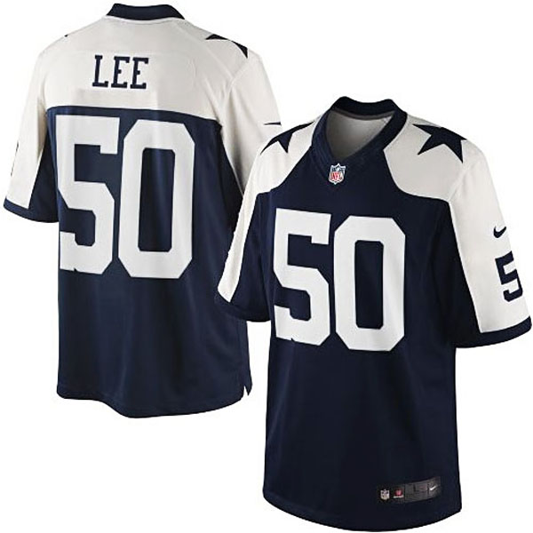 Dallas Cowboys #50 Sean Lee Navy Blue Throwback Limited Jersey