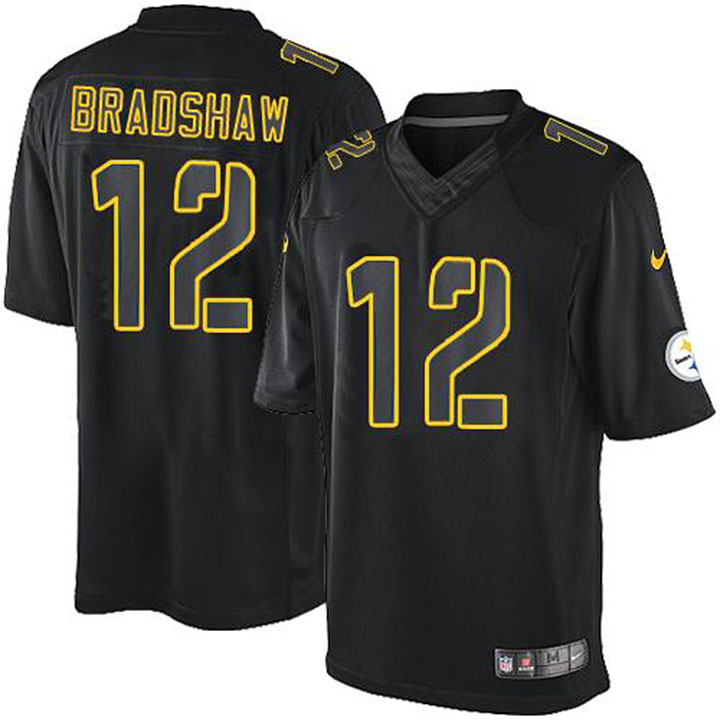 Pittsburgh Steelers #12 Terry Bradshaw Impact Limited Black Jersey