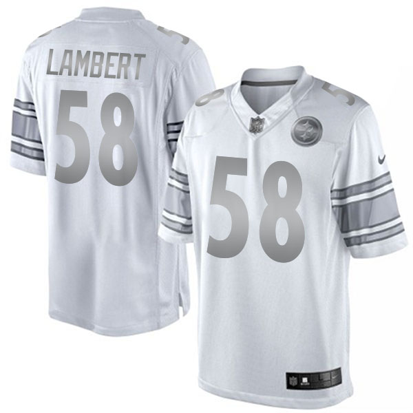 Pittsburgh Steelers #58 Jack Lambert White Platinum Limited Jersey