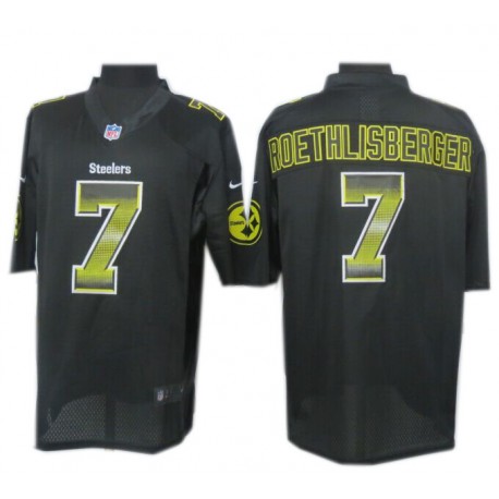 Pittsburgh Steelers #7 Ben Roethlisberger Black Fashion Strobe Jersey Pittsburgh Steelers #7 Ben Roethlisberger Black Fashion Strobe Jersey