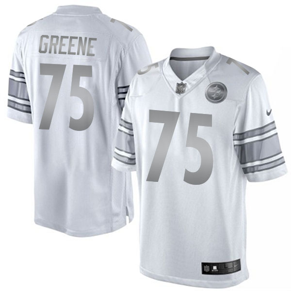 Pittsburgh Steelers #75 Joe Greene White Platinum Limited Jersey