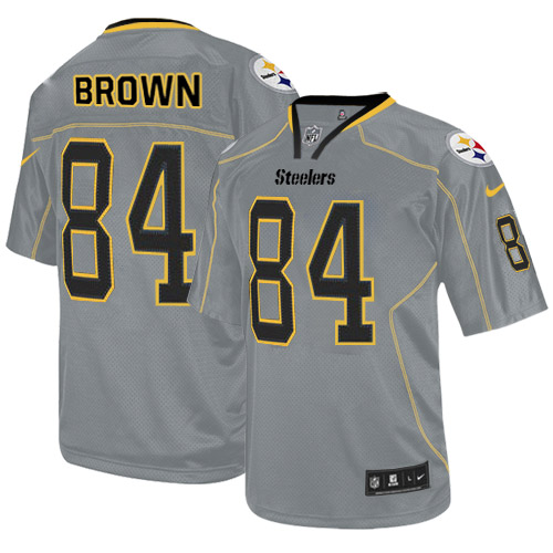 Pittsburgh Steelers #84 Antonio Brown Grey Lights Out Jersey