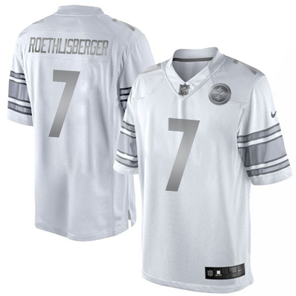 Pittsburgh Steelers #7 Ben Roethlisberger White Platinum Limited Jersey Pittsburgh Steelers #7 Ben Roethlisberger White Platinum Limited Jersey