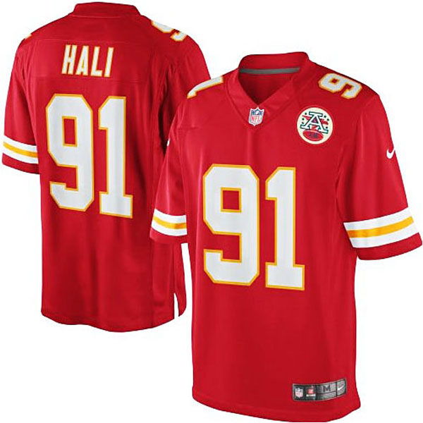 Kansas City Chiefs #91 Tamba Hali Red Team Color Limited Jersey