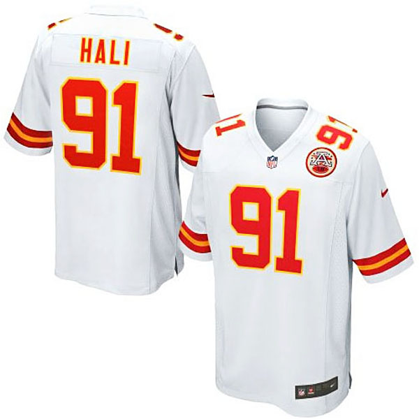 Kansas City Chiefs #91 Tamba Hali White Game Jersey