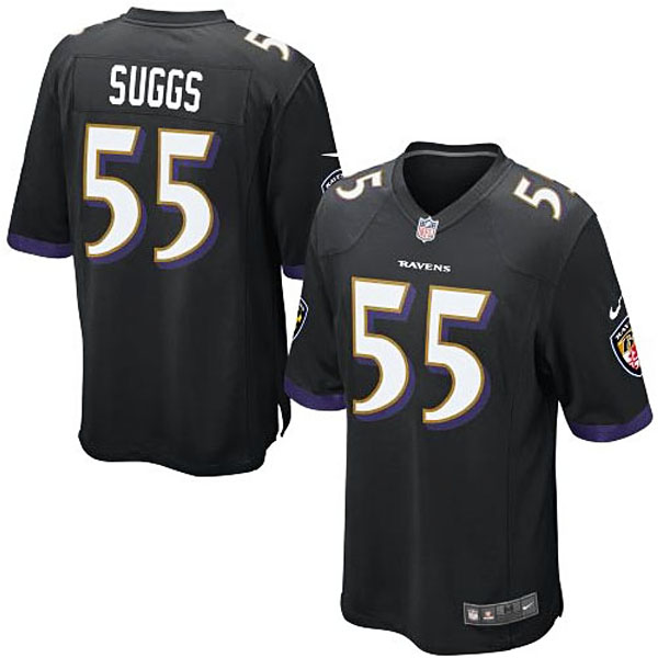 Baltimore Ravens #55 Terrell Suggs Black Game Jersey