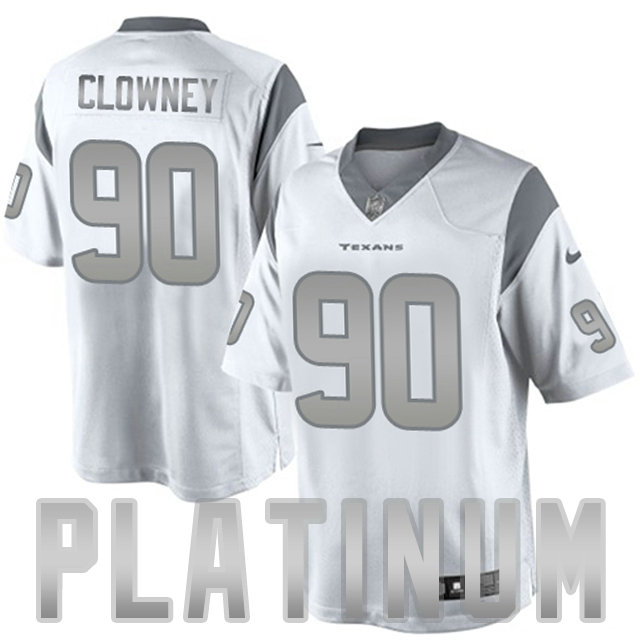 Houston Texans #90 Jadeveon Clowney White Platinum Limited Jersey