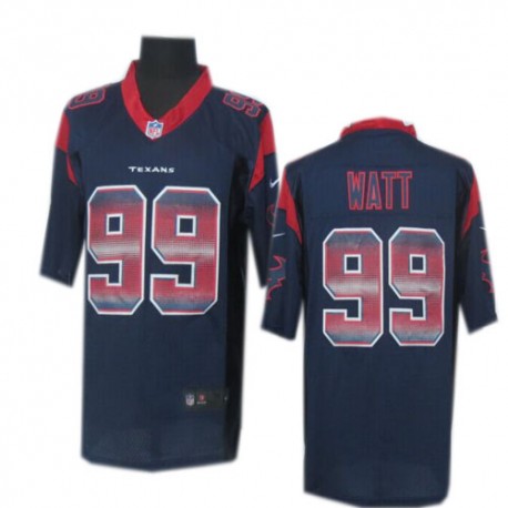 Houston Texans #99 J.J. Watt Navy Blue Fashion Strobe Jersey