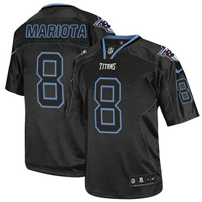 Tennessee Titans #8 Marcus Mariota Lights Out Elite Black Jersey