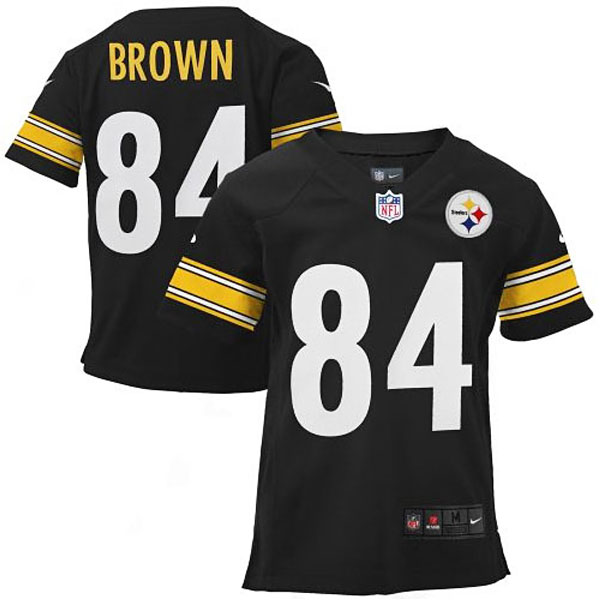 Toddler Pittsburgh Steelers #84 Antonio Brown Black Game Jersey