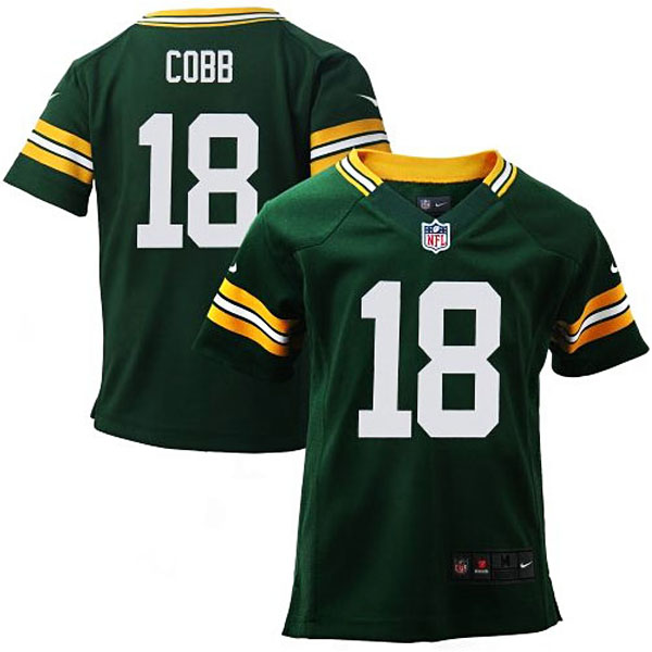 Toddler Green Bay Packers #18 Randall Cobb Green Game Jersey