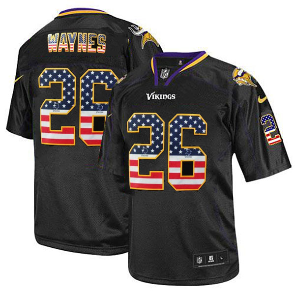 Minnesota Vikings #26 Trae Waynes Black USA Flag Fashion Jersey Minnesota Vikings #26 Trae Waynes Black USA Flag Fashion Jersey