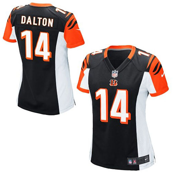 Women Cincinnati Bengals #14 Andy Dalton Black Limited Jersey With Super Bowl LVI Patch