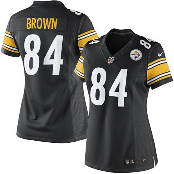 Women Pittsburgh Steelers #84 Antonio Brown Black Limited Jersey