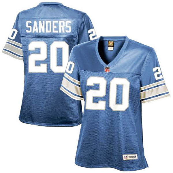 Women Detroit Lions #20 Barry Sanders Light Blue Retired Player Jersey Women Detroit Lions #20 Barry Sanders Light Blue Retired Player Jersey