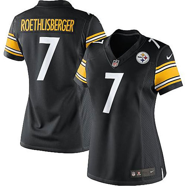 Women Pittsburgh Steelers #7 Ben Roethlisberger Black Limited Jersey
