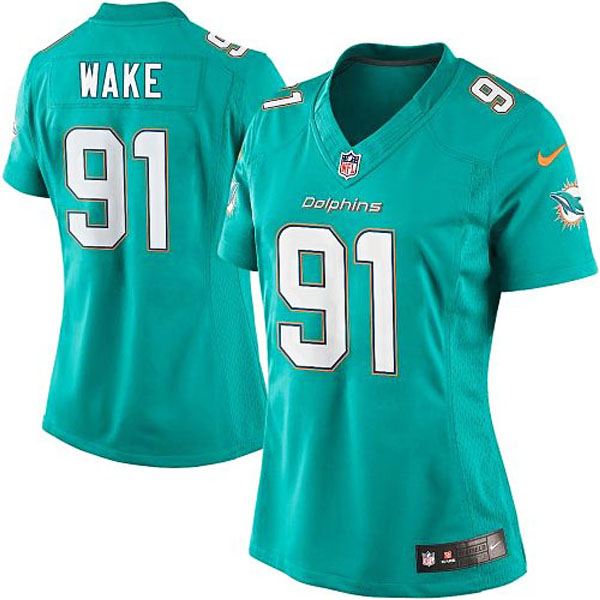 Women Miami Dolphins #91 Cameron Wake Aqua Limited Jersey Women Miami Dolphins #91 Cameron Wake Aqua Limited Jersey