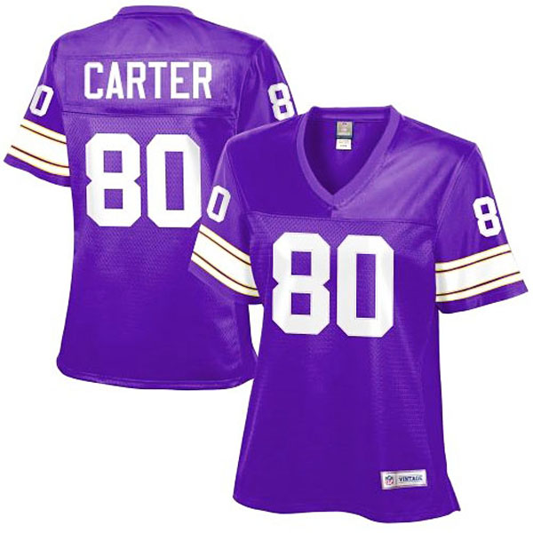 Women Minnesota Vikings #80 Cris Carter Purple Retired Player Jersey Women Minnesota Vikings #80 Cris Carter Purple Retired Player Jersey