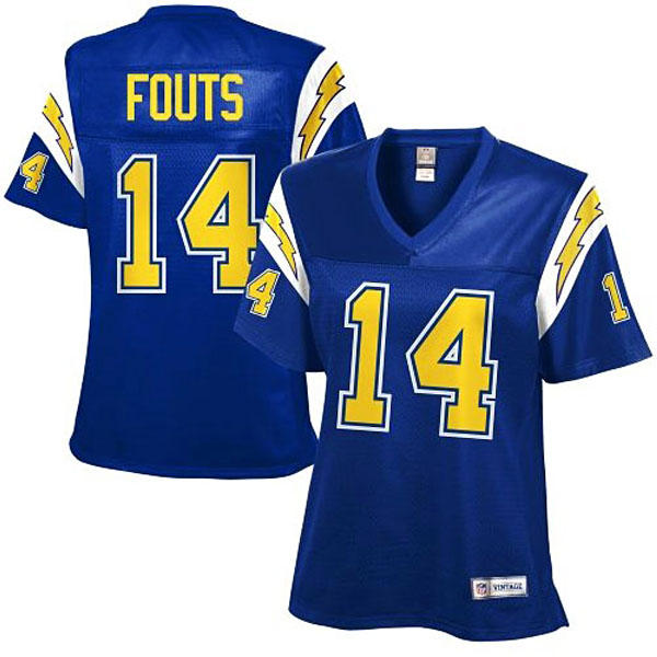 Women San Diego Chargers #14 Dan Fouts Royal Blue Retired Player Jersey