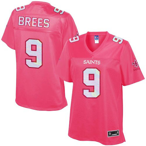 Women New Orleans Saints #9 Drew Brees Pro Line Pink Jersey Women New Orleans Saints #9 Drew Brees Pro Line Pink Jersey