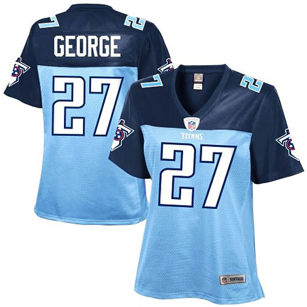 Women Tennessee Titans #27 Eddie George Light Blue Retired Player Jersey Women Tennessee Titans #27 Eddie George Light Blue Retired Player Jersey