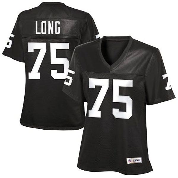 Women Oakland Raiders #75 Howie Long Black Retired Player Jersey