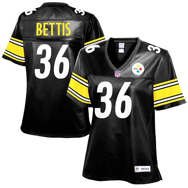 Women Pittsburgh Steelers #36 Jerome Bettis Black Retired Player Jersey