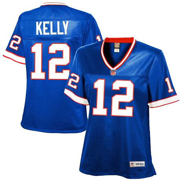 Women Buffalo Bills #12 Jim Kelly Royal Blue Retired Player Jersey